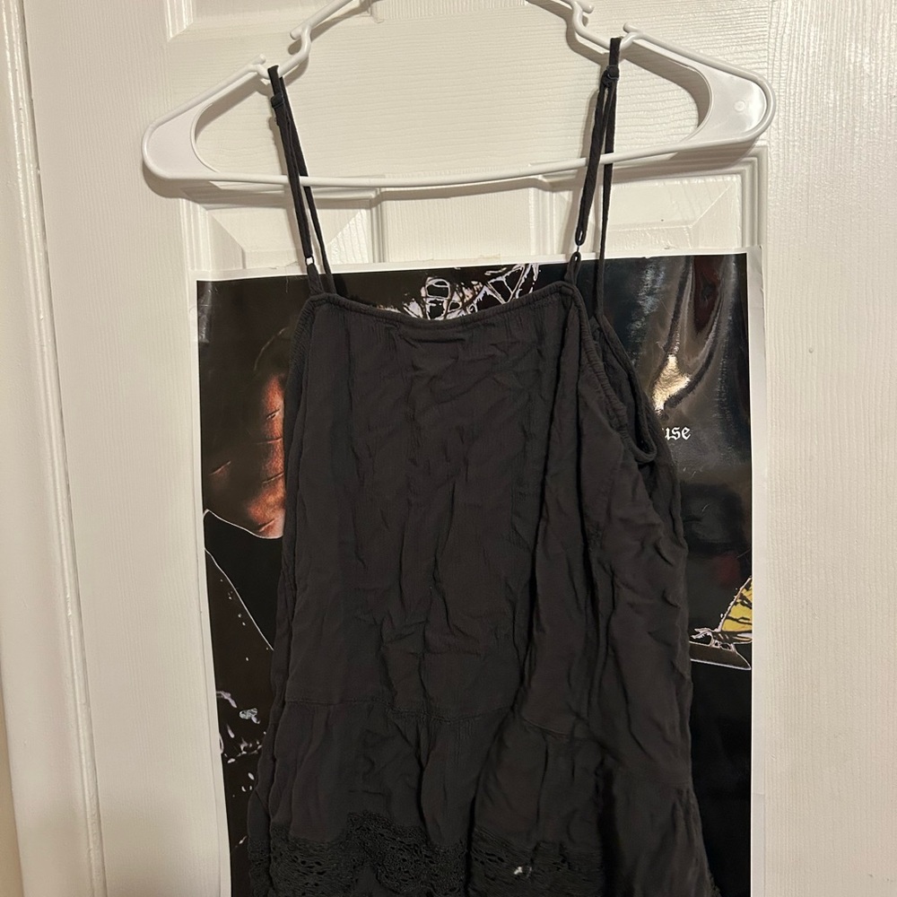 Black Lace Trim Cami Top